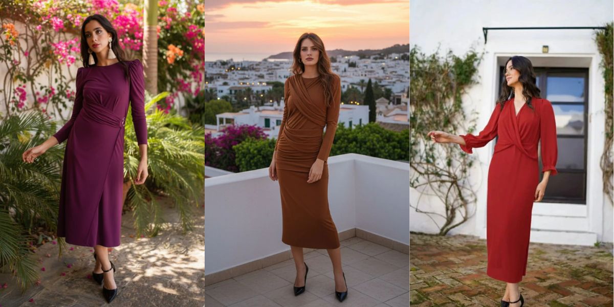 Vestido Liso Mujer