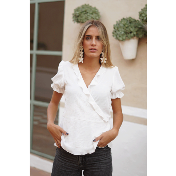 Blusa de gasa con volante I // REF: 122-002