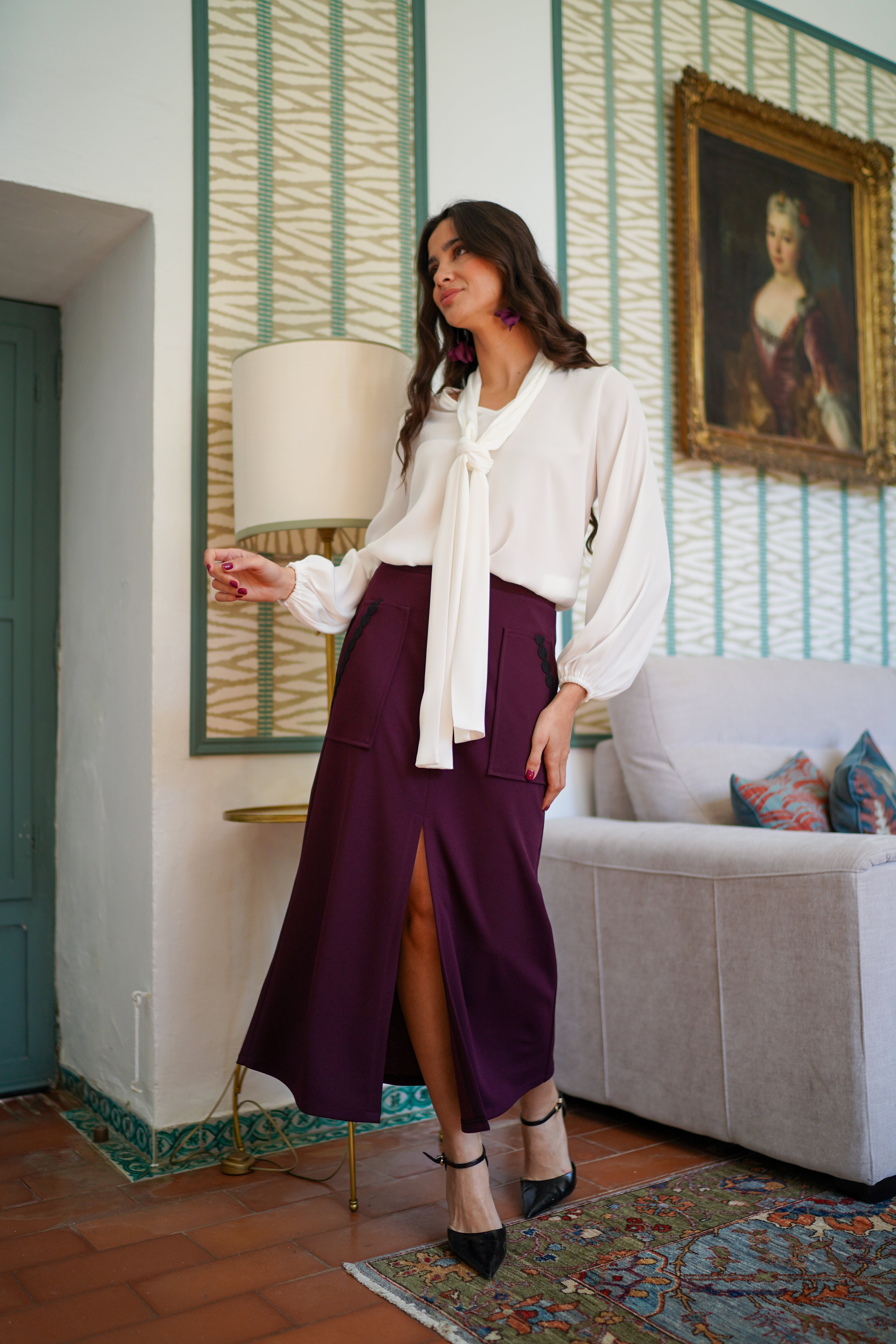 Falda bolsillos neocrep lisa