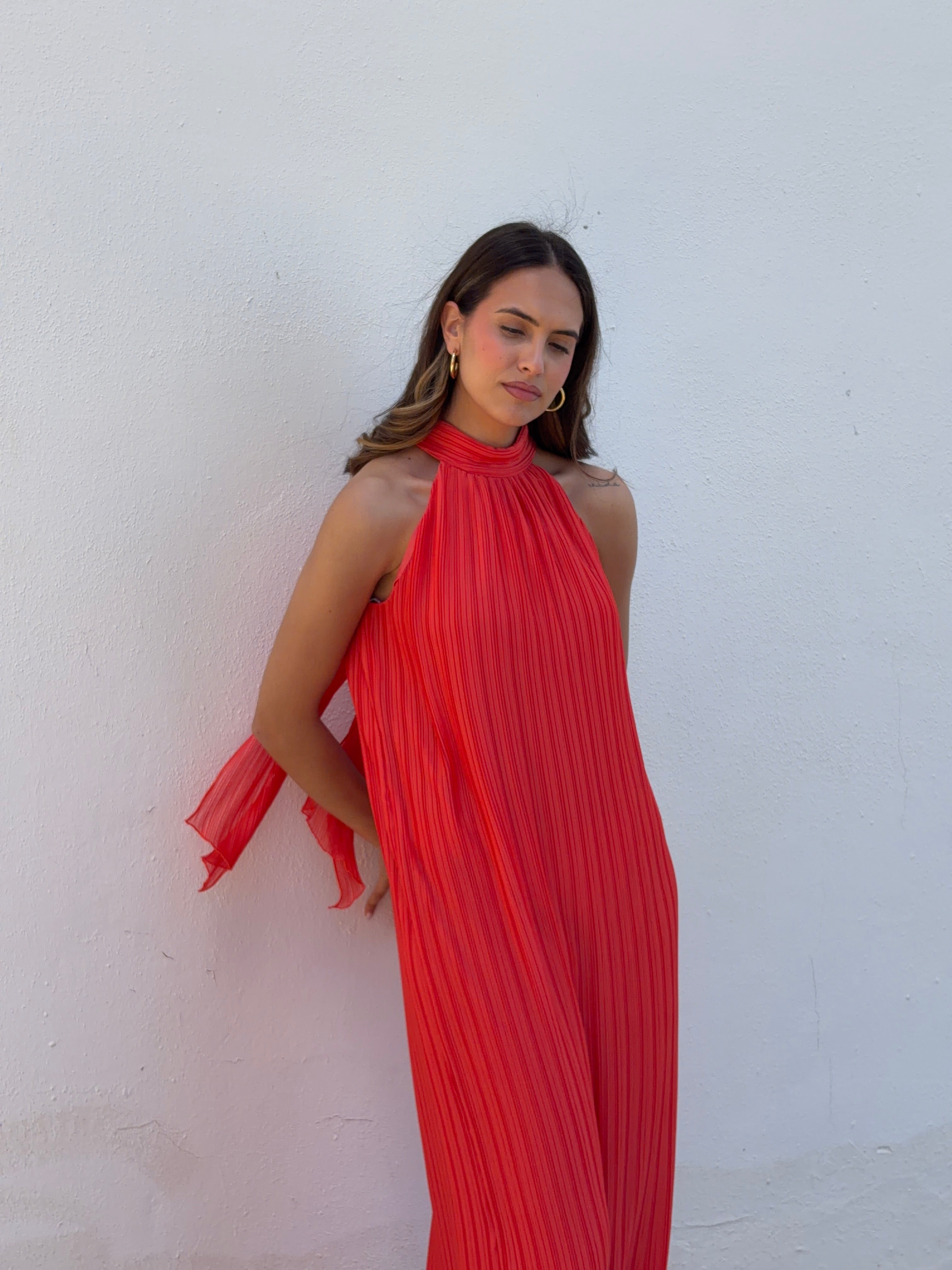 VESTIDO PLISADO HALTER