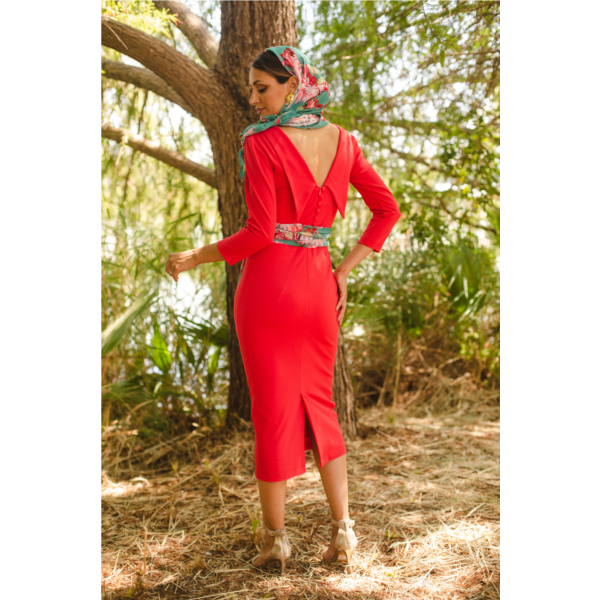 Vestido escote smoking espalda I Ref: 626-049