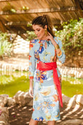 Vestido estampado verde agua 620-052