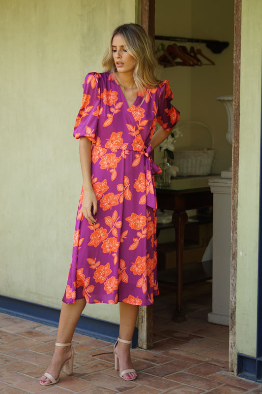 Vestido raso estampado envolvente I // REF: 622-057