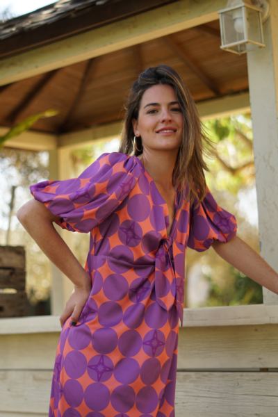 Vestido mangas abullonadas raso I Ref. &22-204