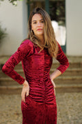 Vestido terciopelo frunces I Ref. 622-237