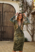 Vestido frunce y escote pico I Ref.622-238