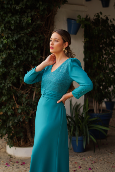 Vestido largo pedreria I Ref. 623-023