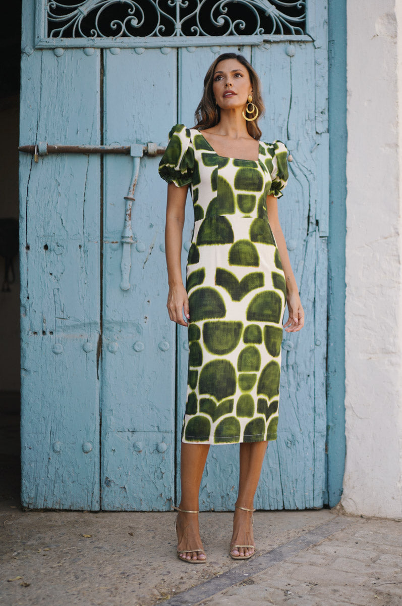 Vestido estampado lino I Ref. 625-041