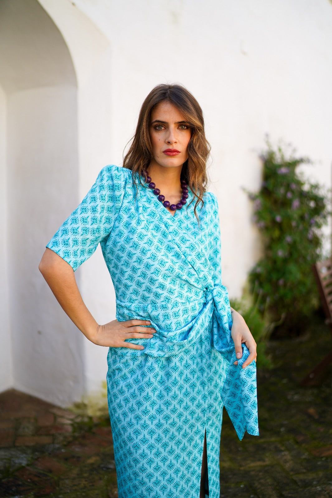 Vestido Siena Estampado Hindú con Drapeado | Ref. 625-072