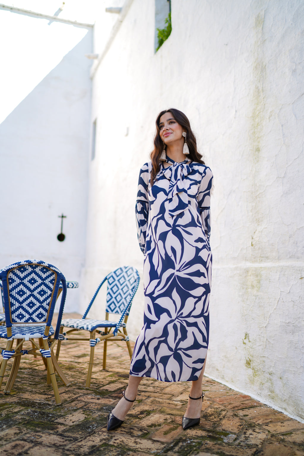 Vestido corbatin estampado