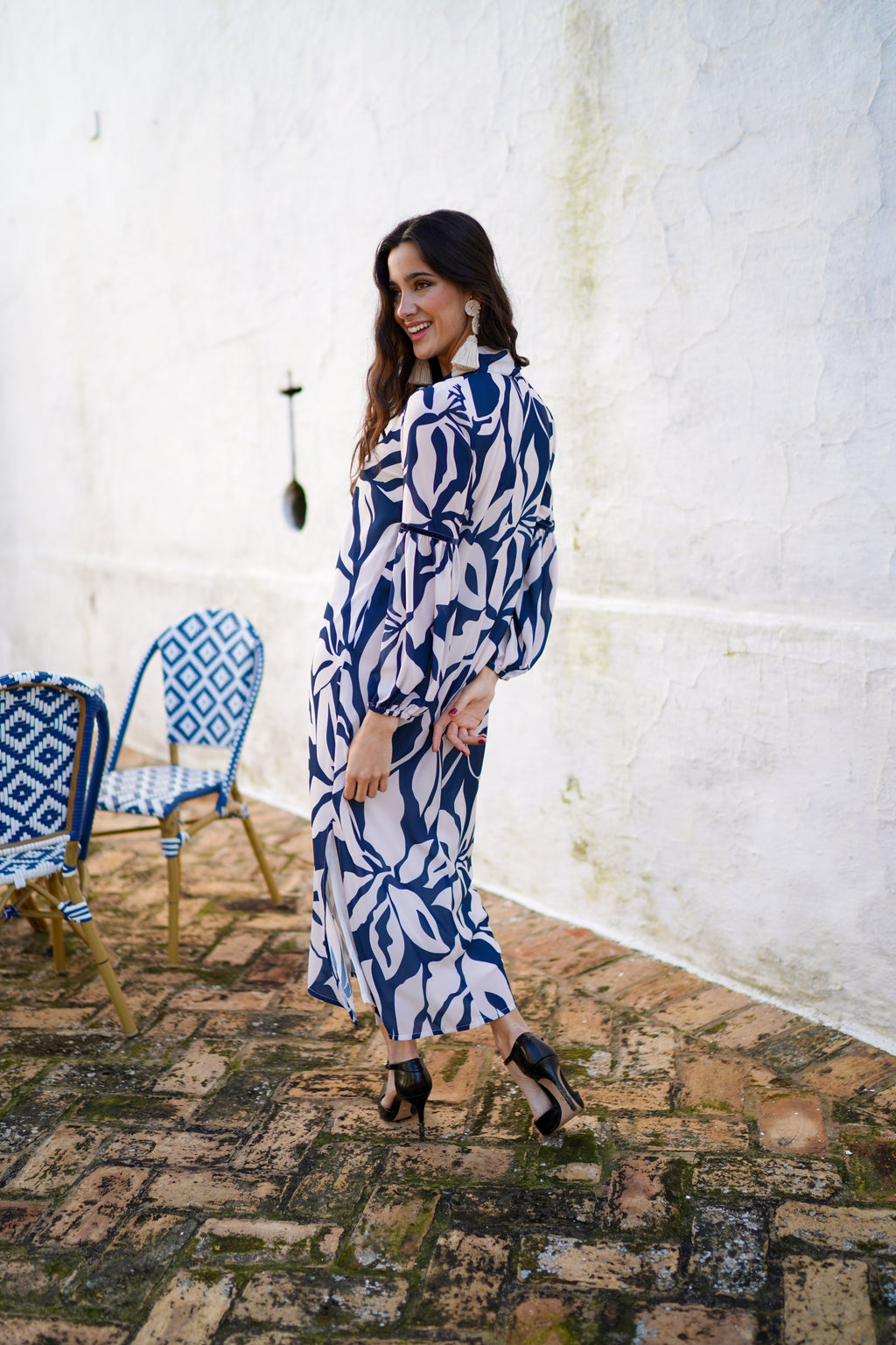 Vestido corbatin estampado