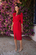 Vestido Cruzado Rosa Escote 626-002