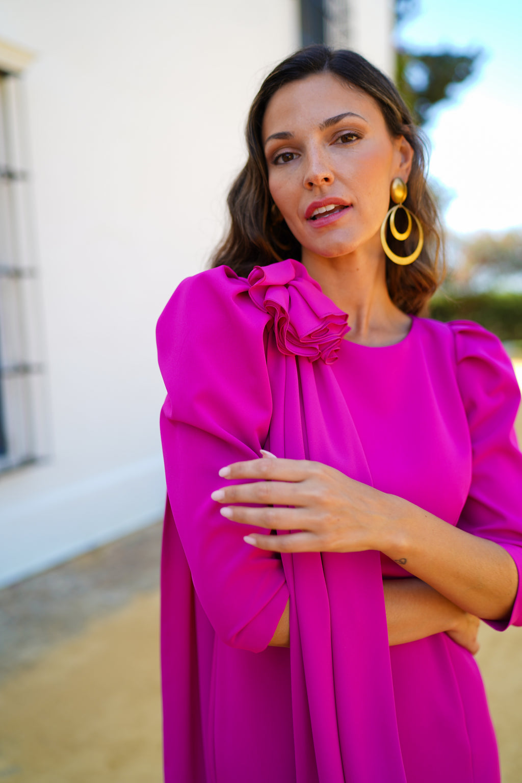 626-005 Vestido Rosa Escote