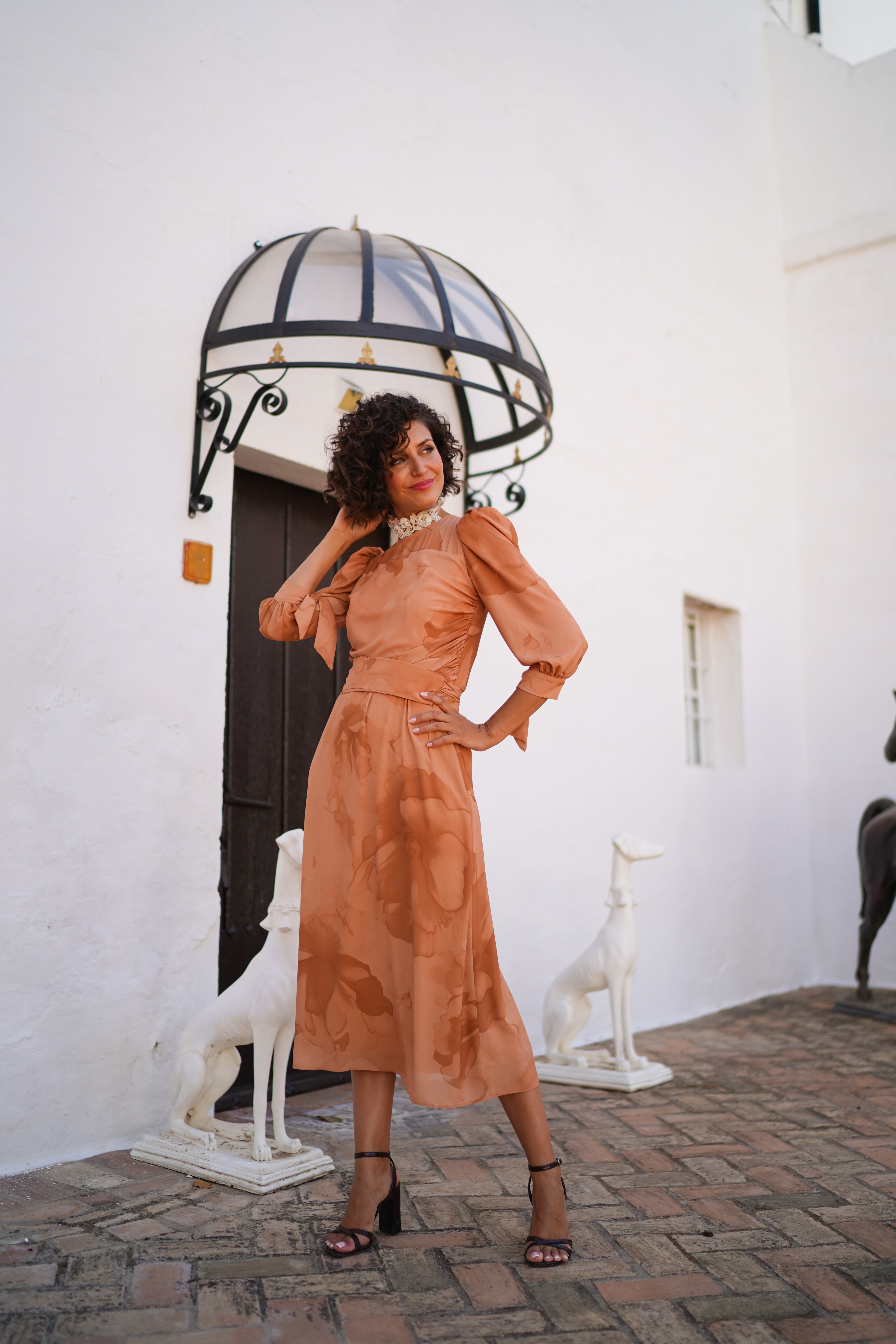 Vestido estampado  fajin 626-045