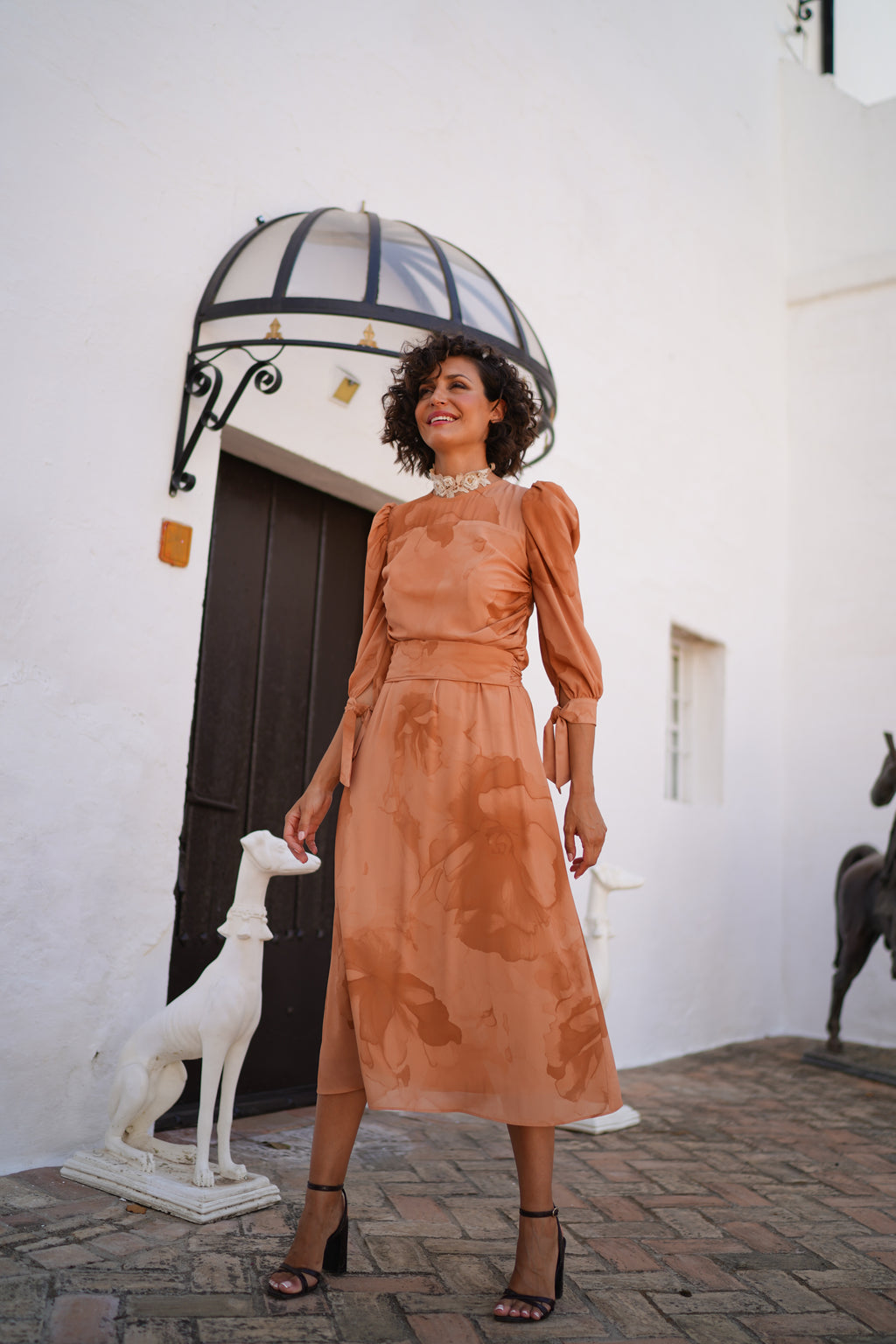 Vestido estampado  fajin 626-045