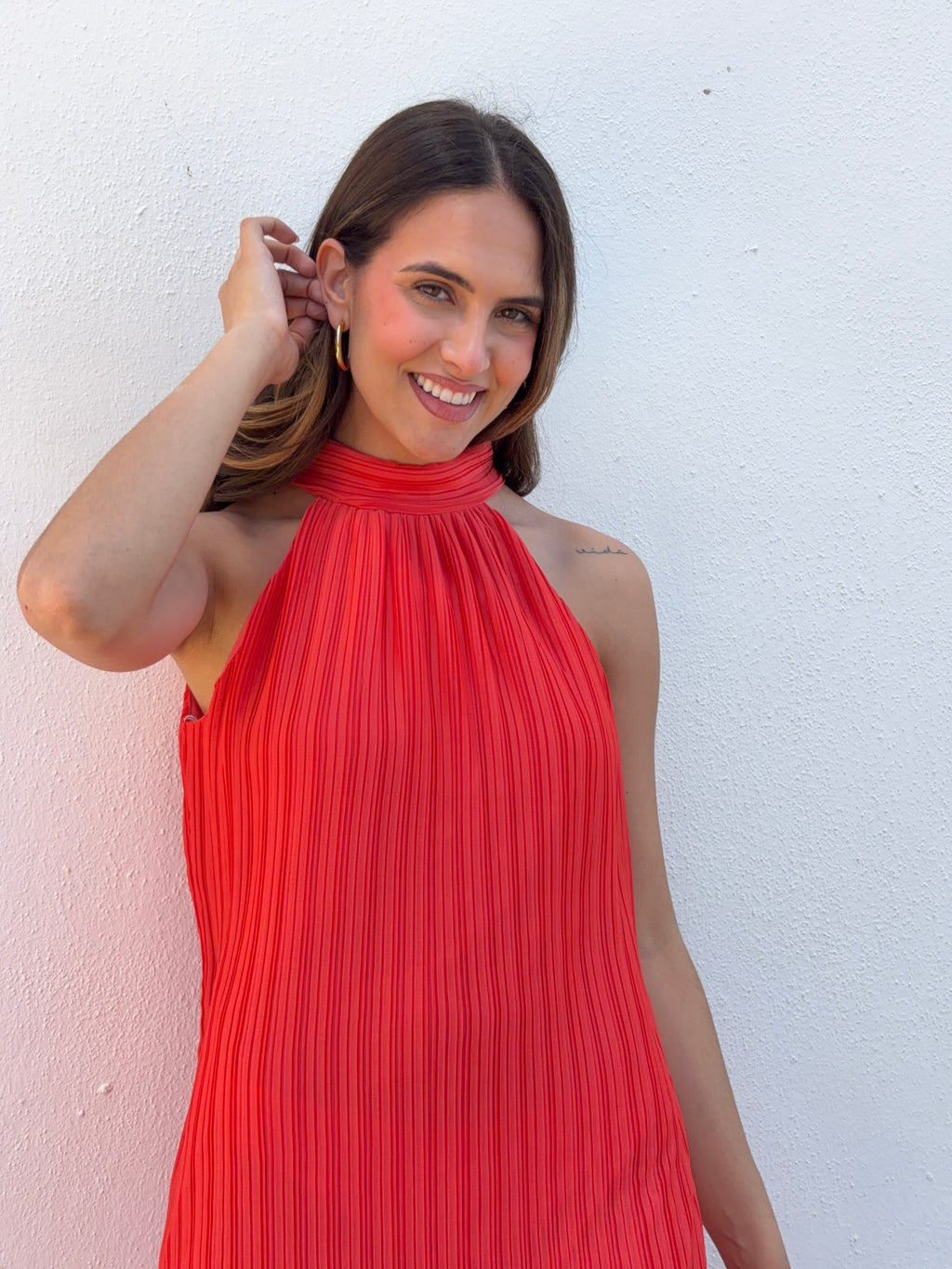 VESTIDO PLISADO HALTER