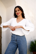Blusa Volantes Blanca