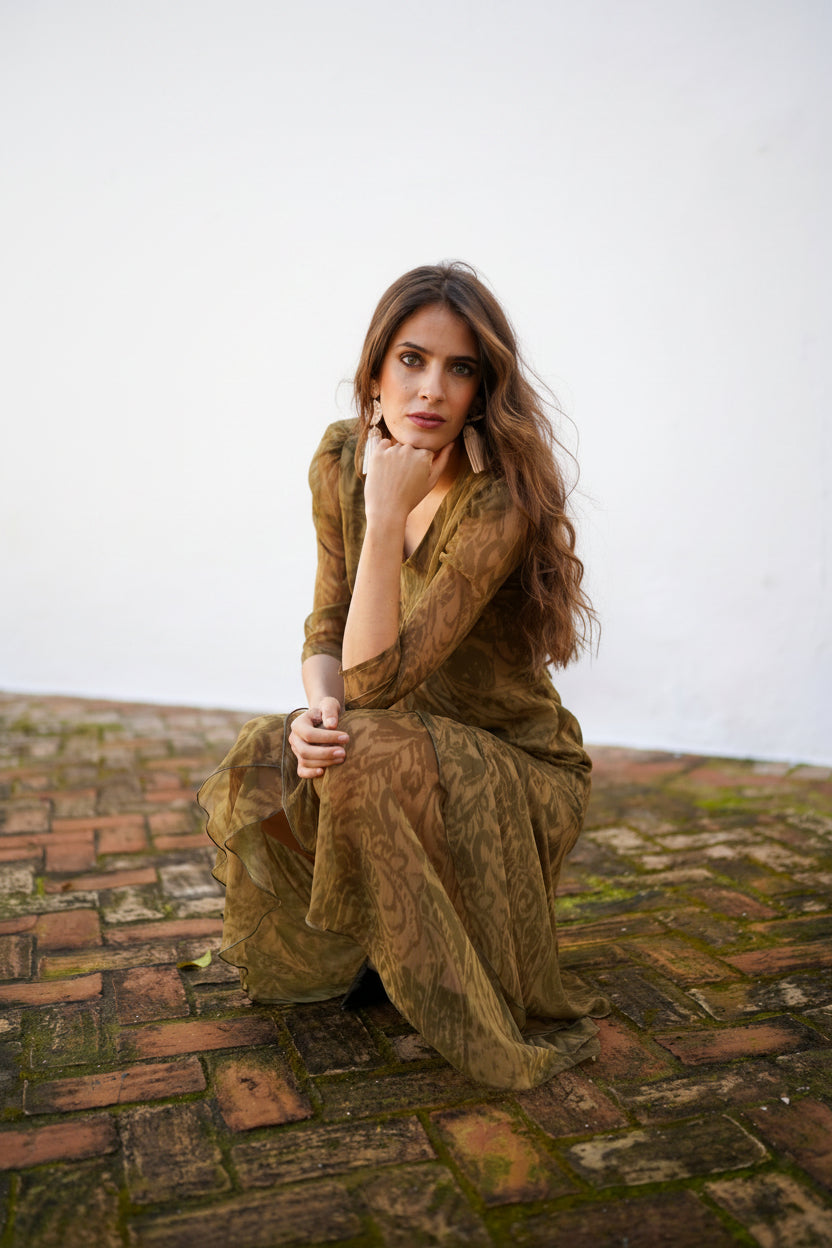 VESTIDO SANABRIA VOLANTES