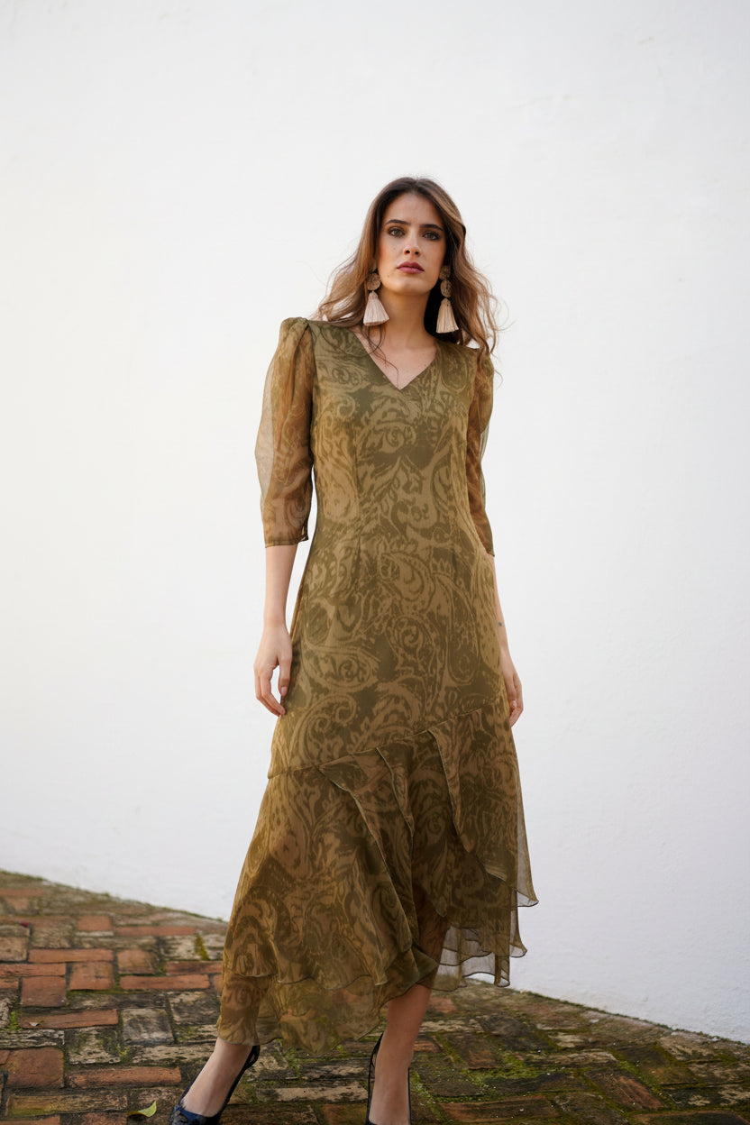 VESTIDO SANABRIA VOLANTES
