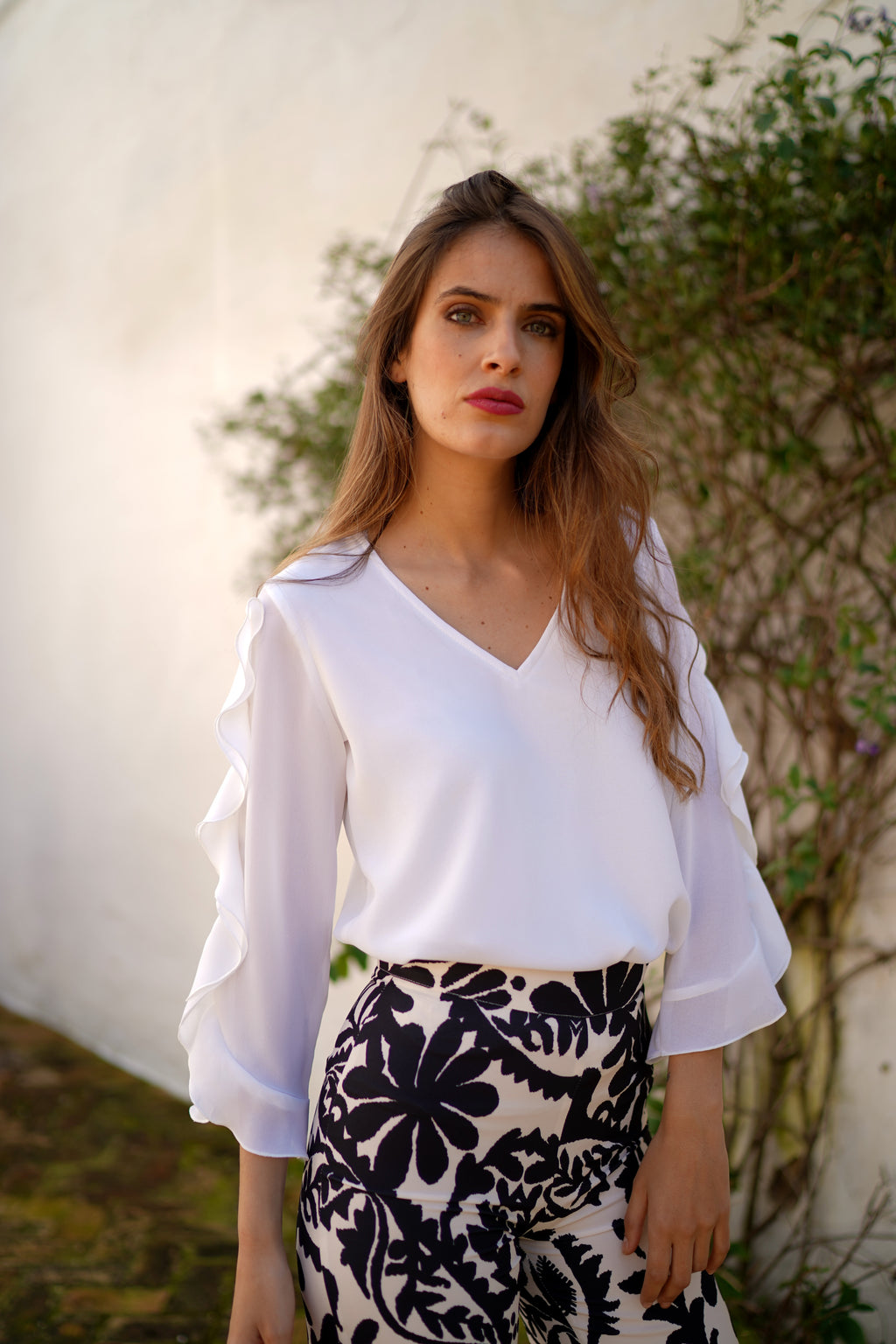 Camisa volantes mangas 125-032