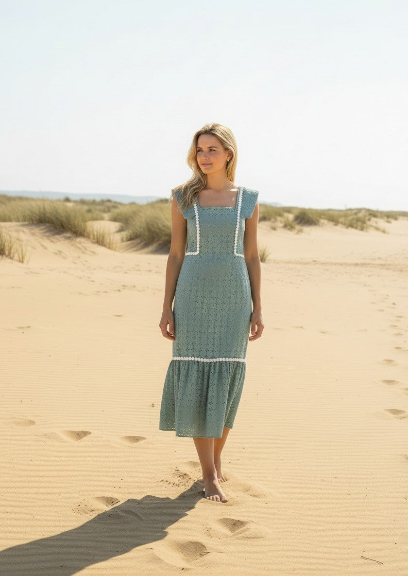 Vestido Ángela Verde Jade