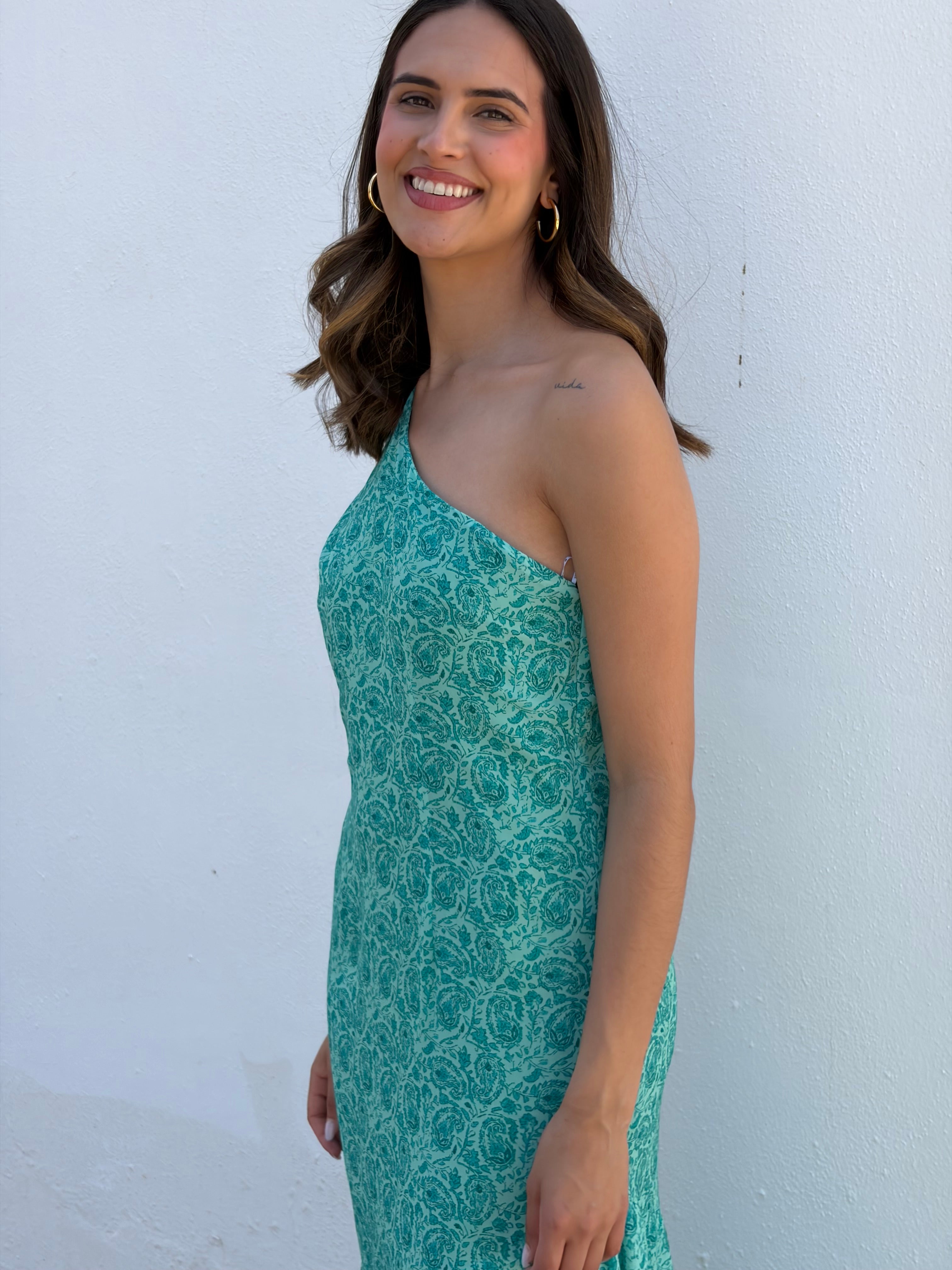 Vestido Cachemira Aguamarina
