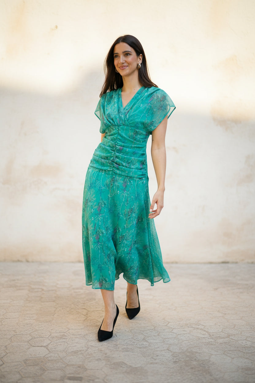 Vestido Frunce Verde