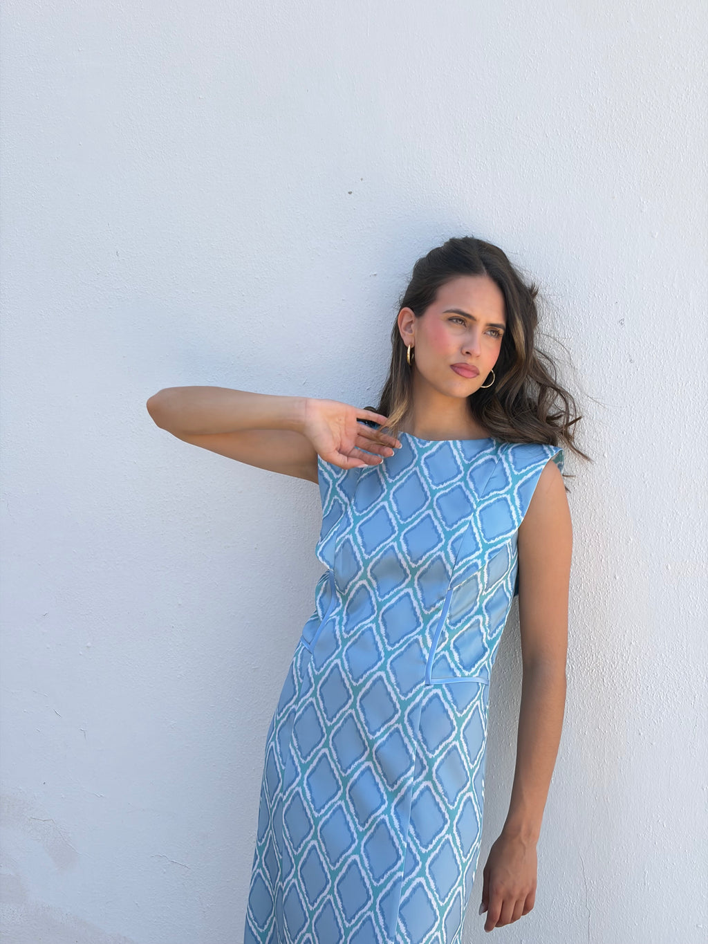 Vestido Geométrico Azul