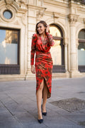 Vestido terciopelo cruzado